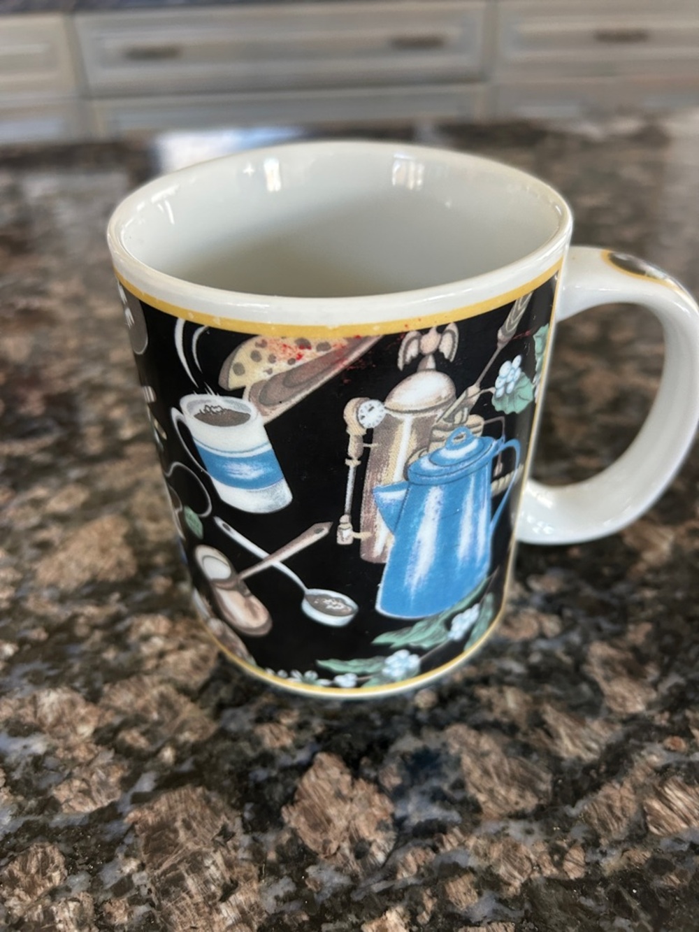 VINTAGE FREAH EXPRESSION COFFEE CAFE THEMED CERAMIC MUG